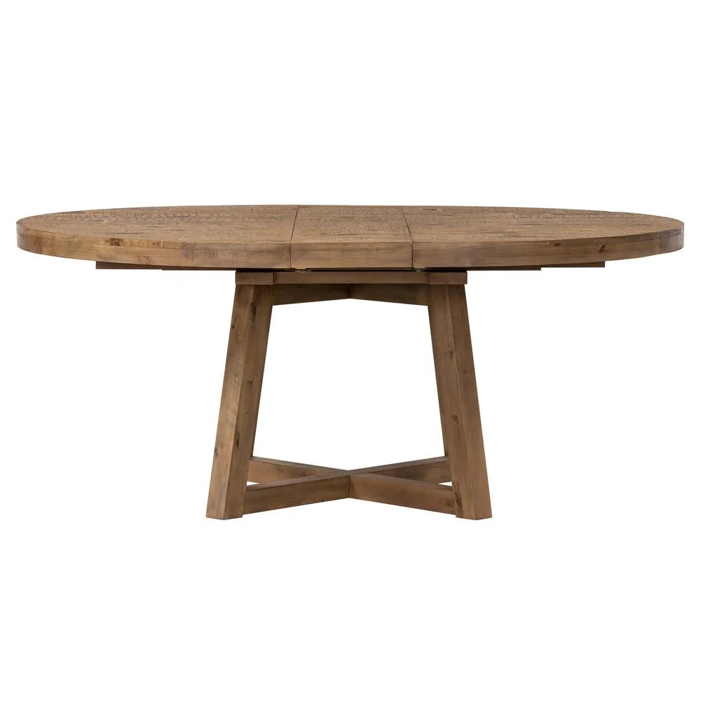 wood round extendable dining table